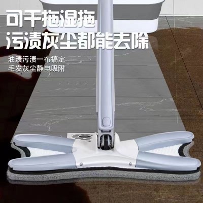 拖把免手洗蝴蝶平板拖把干湿两用家用网红墩地拖布新款懒人替换布图2