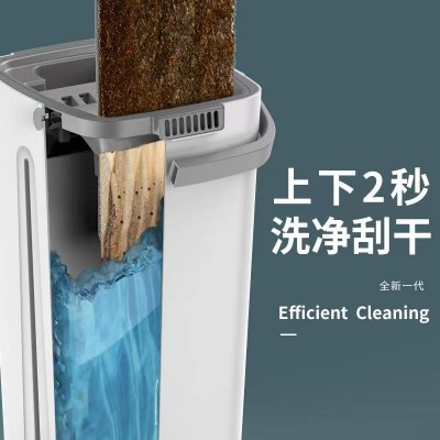 拖把刮刮乐拖把家用懒人免手洗干湿两用拖把墩地拖地旋转拖布桶图2