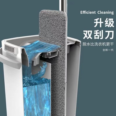拖把刮刮乐拖把家用懒人免手洗干湿两用拖把墩地拖地旋转拖布桶图4