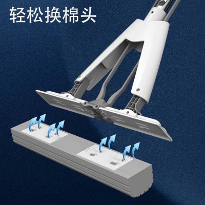 海绵拖把平板免手洗滚轮式大胶棉拖把家用懒人免手洗替换对折批发图4