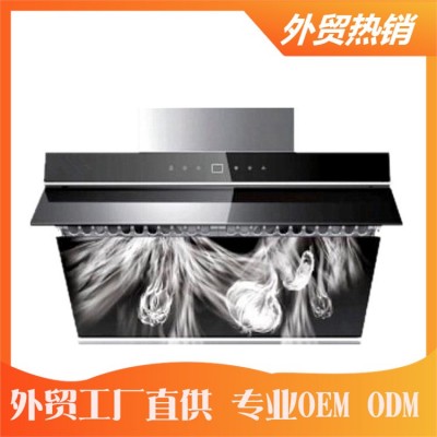 外贸出口电商美国美标110V家用侧吸750宽触摸控制双电机抽烟烟机图2