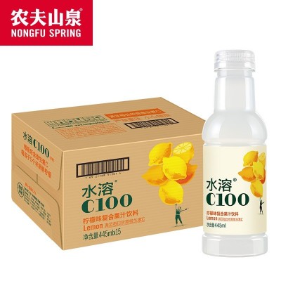 农夫山泉水溶C100复合果饮445ml*15瓶整箱柠檬西柚 多省包邮图5