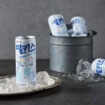韩国进口乐天milkis妙之吻牛奶碳酸饮料乳酸菌味罐装汽水易拉罐图2