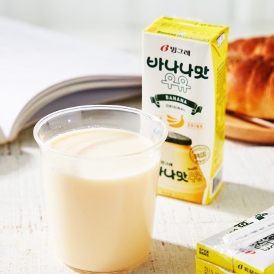 韩国进口Binggrae宾格瑞香蕉草莓牛奶果味含乳饮料网红饮品200ml图3