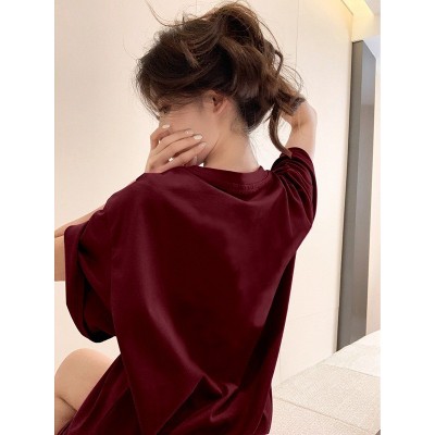 抖音爆款圆领重磅男女同款短袖T恤大码上衣宽松春夏季新款新年t恤图3