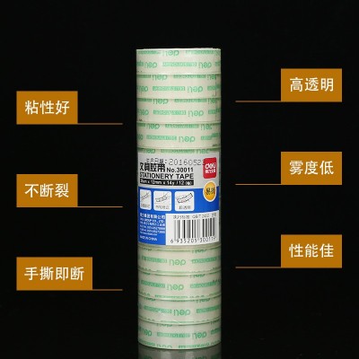 得力透明文具胶透明胶带办公小胶带粘贴小批发学生文具胶带涂改带 1卷 0.28图3
