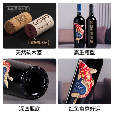 傲鱼智利原装原瓶进口红酒干红葡萄酒水果酒批发代理整箱送礼 6瓶 48图5