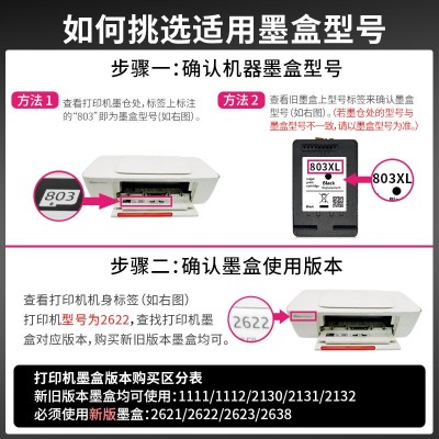 803XL墨盒适用惠普1110 1111 1112 2132 2621 2622 2623 2628图2
