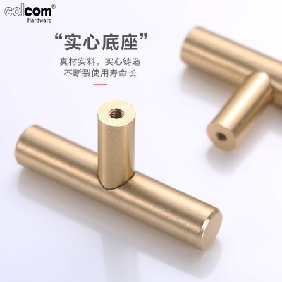 圆棒 铝合金拉手12厘网红T型拉手黑色金色抽屉把手橱柜衣柜长拉手图4