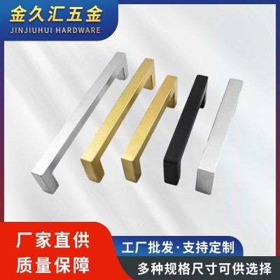 现代简约不锈钢门把手美式黑色鞋柜衣柜橱柜拉手门窗家具五金配件图2