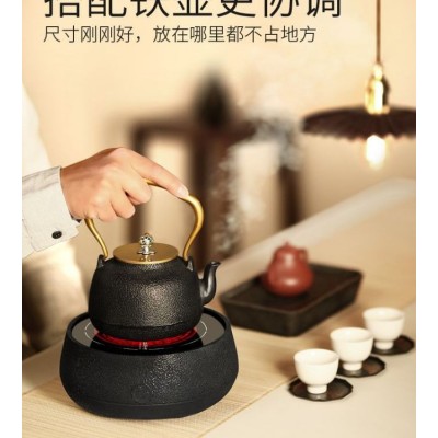 铸铁静音电陶炉日本铁壶煮茶器煮茶炉家用烧水壶套装玻璃煮泡茶壶图4