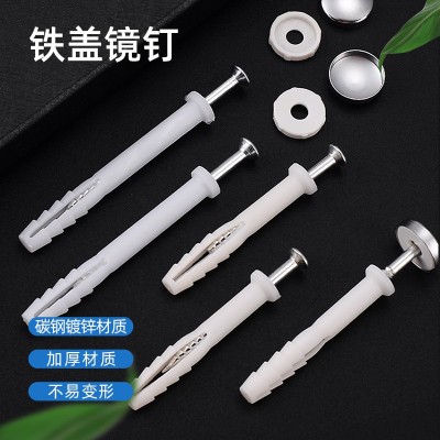 家具五金塑料膨胀管螺丝胀塞胀栓橱柜吊柜膨胀螺丝铁盖镜钉美固钉图2