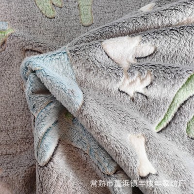 源头厂家亚马逊专供夜光法兰绒 懒人服毛毯抱枕沙发面料批发图5