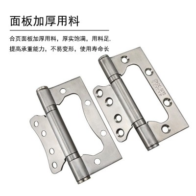 免开槽隐形门合页闭门器缓冲液压弹簧自动关门4寸不锈钢子母合页图5