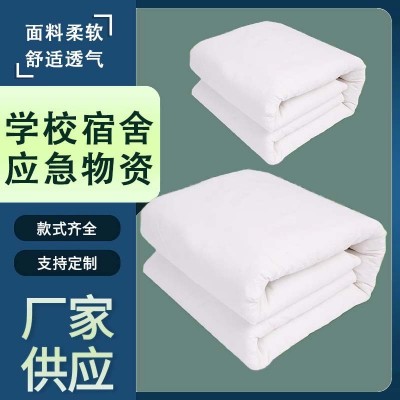 学校棉被医院棉花垫被单人宿舍应急物资棉被芯褥子纯棉花被子批发图2
