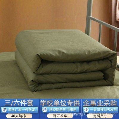 军绿色棉花被学校宿舍学生被工地宿舍劳保混纺棉被棉褥救灾物资图2