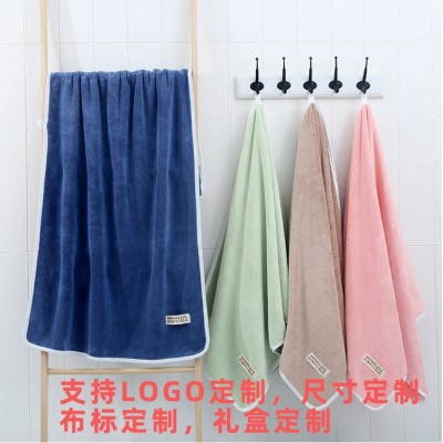 批发浴巾530g女珊瑚绒加厚成人吸水家用沙滩巾加大浴巾logo非全棉图3