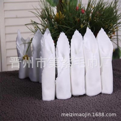 批发超细纤维赠品花边一次性酒店湿巾擦手小方巾白毛巾礼品巾图3