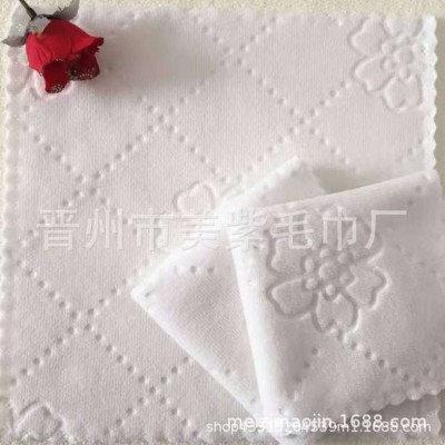 批发超细纤维赠品花边一次性酒店湿巾擦手小方巾白毛巾礼品巾图5