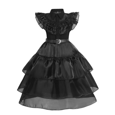 跨境女童美人鱼连衣裙礼服网纱蓬蓬裙爱丽儿公主COS服装派对演出图2