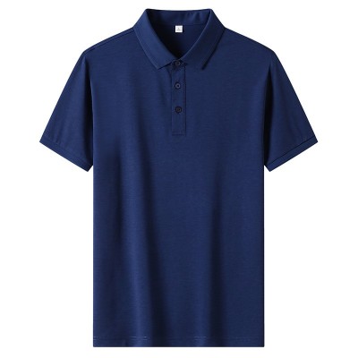 夏新款高端莱赛尔桑蚕丝翻领短袖POLO衫定制企业工作服定做刺绣字图5