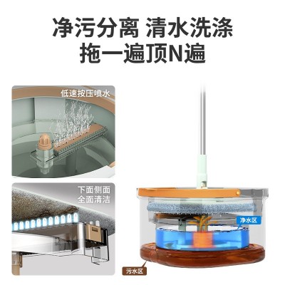 美添乐净污分离懒人拖把免手洗家用拖地神器平板旋转拖把桶一套图3