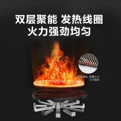 美的C21-RT2170电磁炉家用电池炉大火力4D防水技术多功能触摸节能图3