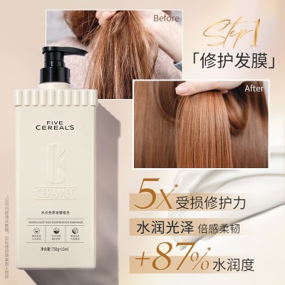 韩方五谷水光发膜修复烫染干枯补水女柔顺顺滑防毛躁护发素批发图2