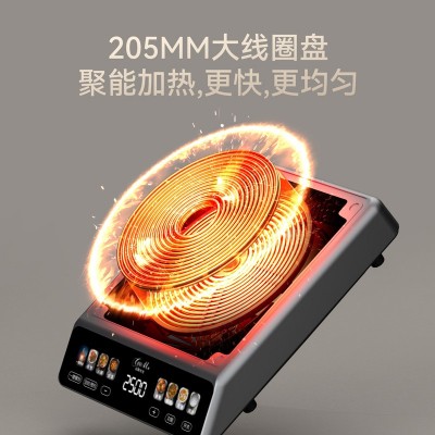 彩屏电磁炉多功能家用触屏智能大功率炒菜锅电磁灶全套带锅定制图3