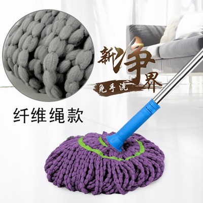 自拧水免手洗挤水拖把家用懒人一拖净墩布旋转仿手拧吸水棉布地拖图2
