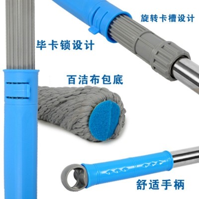 自拧水免手洗挤水拖把家用懒人一拖净墩布旋转仿手拧吸水棉布地拖图3