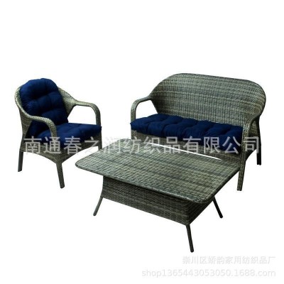 跨境户外防水防晒长椅坐垫靠背三件套藤椅花园秋千椅垫图2