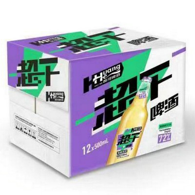 批发黄河超干500ML*12瓶整箱啤酒甘肃超干风味酒店自助餐啤酒图2
