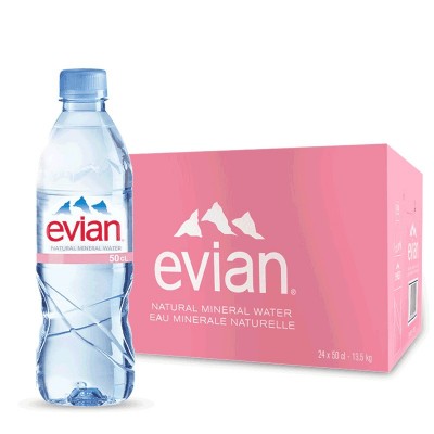 法国进口evian依云天然矿泉水500ml*24瓶整箱批发弱碱性饮用水图4