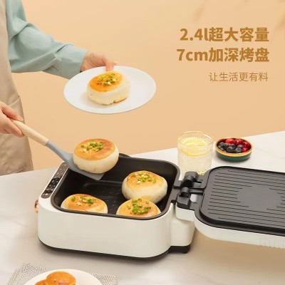 工厂批发电饼铛加深双面加热煎烤机烙饼锅煎饼锅神器悬浮式煎烤机图3