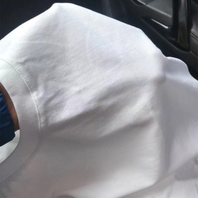 纯棉重磅圆领短袖t恤工作服男士纯色白色体恤宽松大码半袖批发图2
