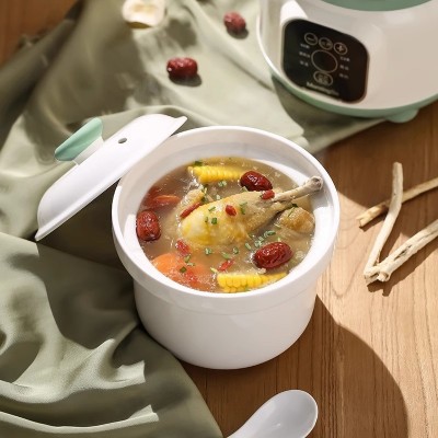 厂家直供多功能电炖锅家用陶瓷煮粥煲汤砂锅辅食陶瓷燕窝炖盅批发图2