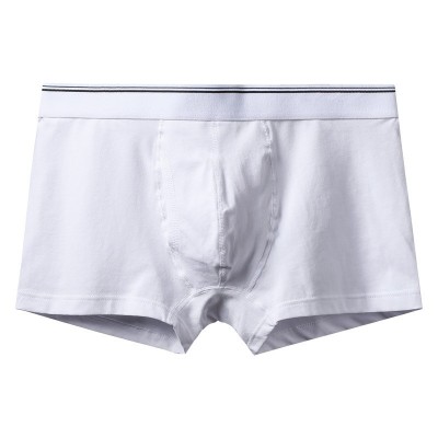 纯色男士内裤纯棉弹力运动平角裤男平脚红色性感U凸裤头underwear图4