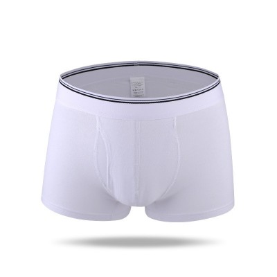 纯色男士内裤纯棉弹力运动平角裤男平脚红色性感U凸裤头underwear图5
