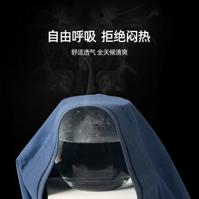 批发男士内裤纯棉白色内裤男式中腰透气平角针织纯色一件代发图2