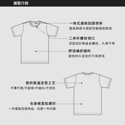 重磅T恤 速干潮牌220g精梳棉日系t-shirt棉t 男女情侣coolmax短袖图3