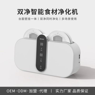 定制双仓果蔬清洗机壁挂式食物食材净化器家用洗菜机全自动祛农残图2