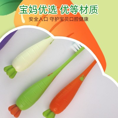 pesitro胡萝卜色儿童牙刷 卡通软毛独立包装清洁口腔厂家直销图3