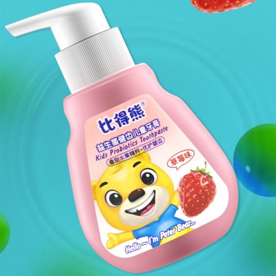 比得熊益生菌健齿儿童牙膏3-12岁宝宝水果味按压式防蛀牙一件代发图4
