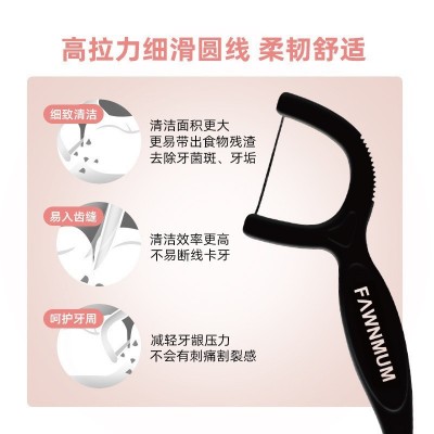 小鹿妈妈竹炭牙线清洁强电商推荐一次性牙线棒家盒牙线厂家批发图4