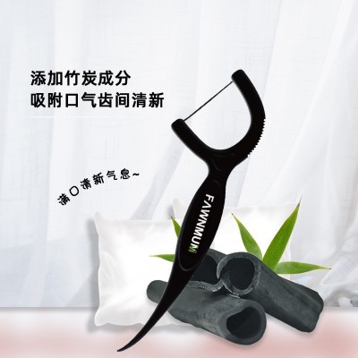 小鹿妈妈竹炭牙线清洁强电商推荐一次性牙线棒家盒牙线厂家批发图3