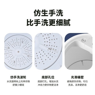 新款洗衣机小型家用半全自动迷你洗衣机蓝光洗脱一体赠沥水篮图4