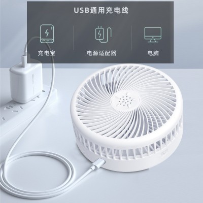 折叠电风扇家用台式折叠落地风扇户外露营充电摇头便携小风扇批发图2