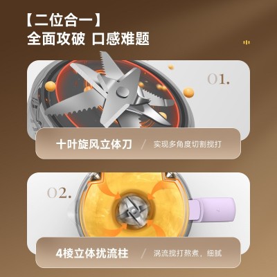 豆浆机家用全自动1一2人多功能料理机静音免过滤智能mini款破壁机图3