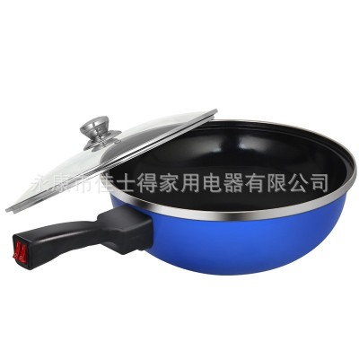 厂家直销电炒锅一体两用电锅炒菜家用不粘锅多功能电热锅电煮锅图2